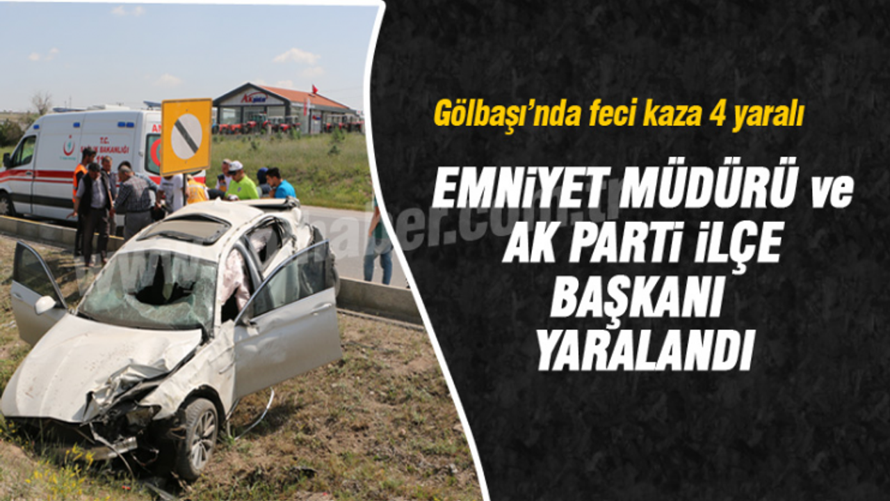 Gölbaşı'nda meydana gelen trafik kazasında 4 kişi yaralandı