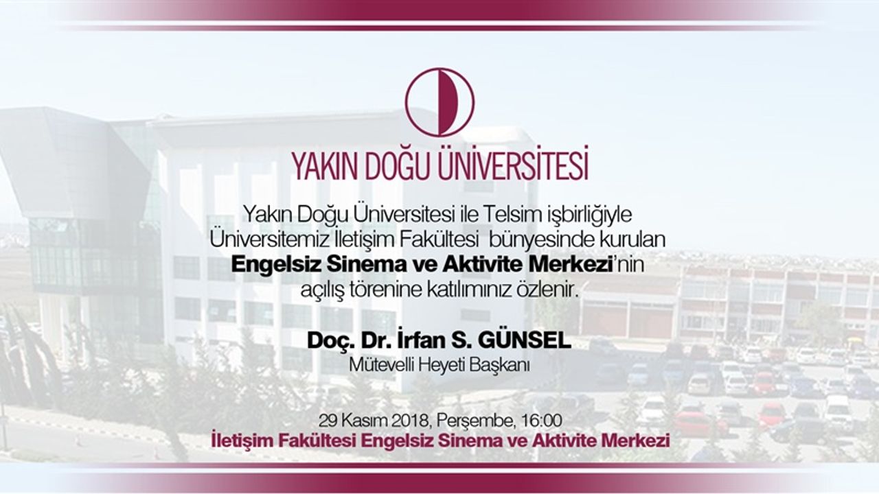 Engelsiz Sinema Ve Aktivite Merkezi Yarın Ydü İletişim Fakültesi’nde Açılıyor