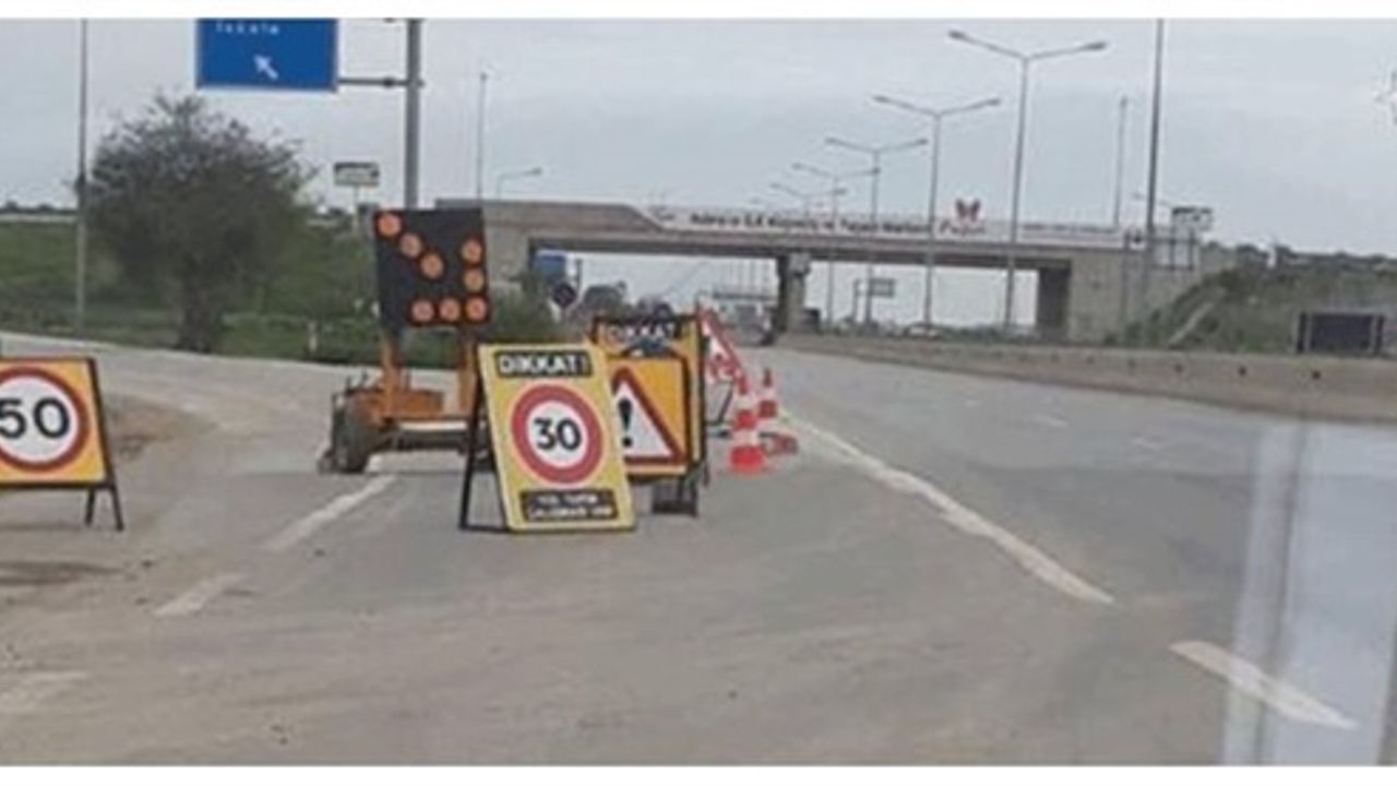 Ercan Yonca Kavşağı civarında Pazar günü trafik bir süre tek şeritten verilecek