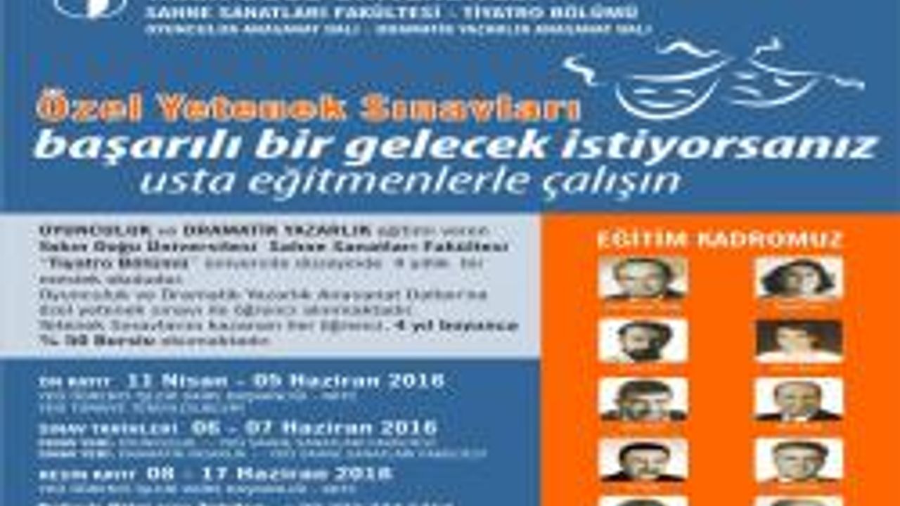 Ydü Tiyatro Bölümü Özel Yetenek Sınavıyla Öğrenci Alacak