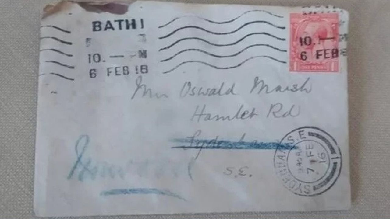 1916'da gönderilen mektup adresine ulaştı