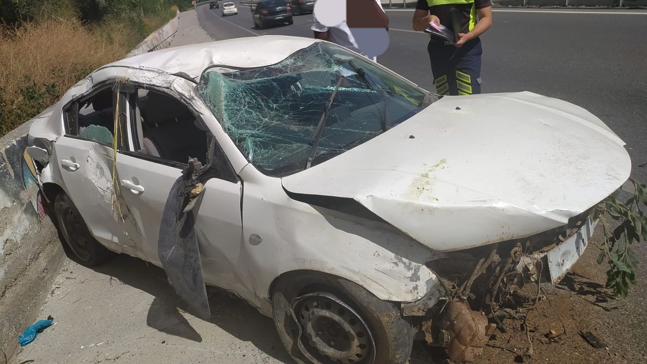 Lefkoşa – Girne yolunda trafik kazası: Artaç takla attı..