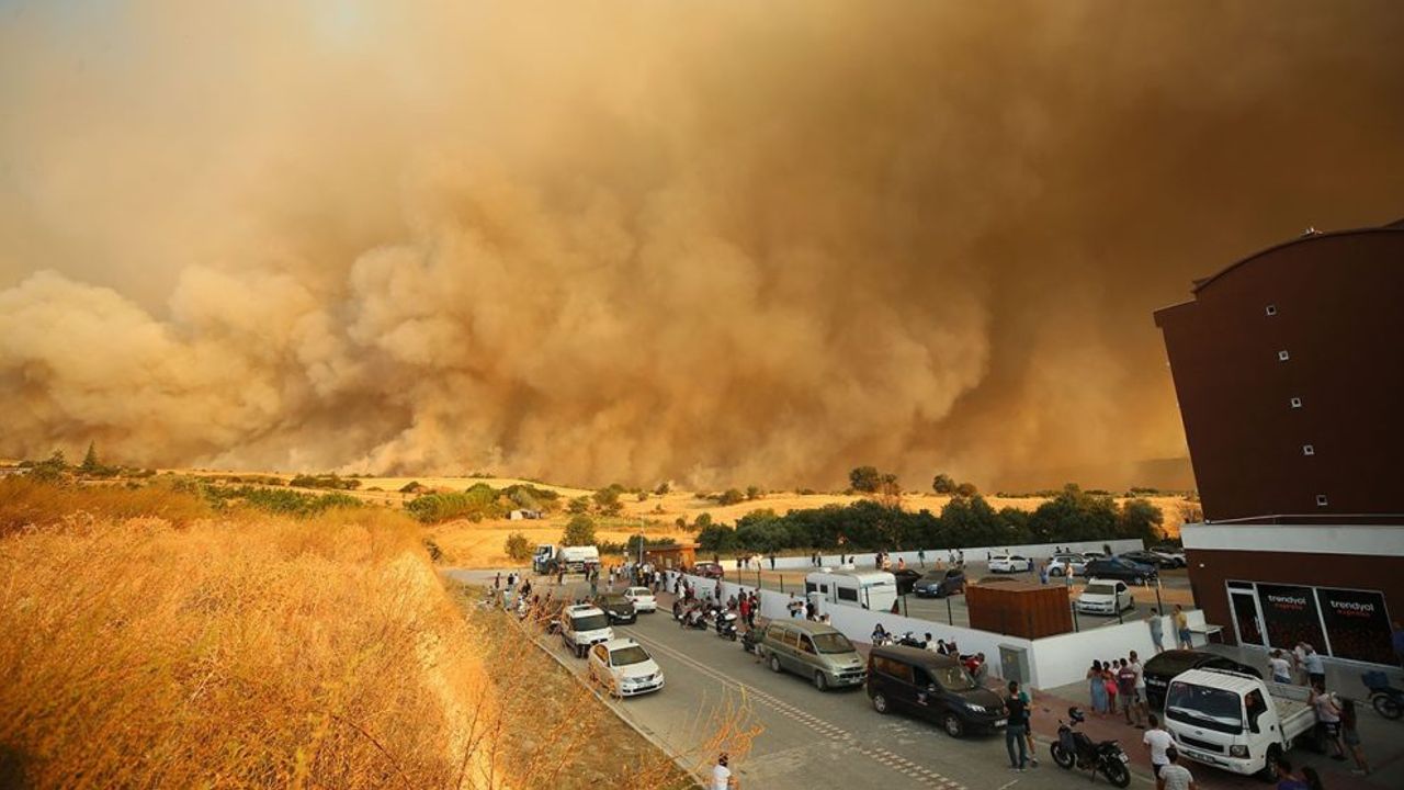 Çanakkale'deki orman yangını nedeniyle 1428 kişi tedbir amaçlı tahliye edildi