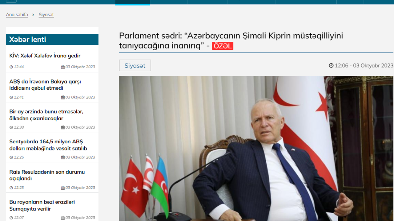 Töre, Azerbaycan TNS Haber Ajansının Sorularını Yanıtladı
