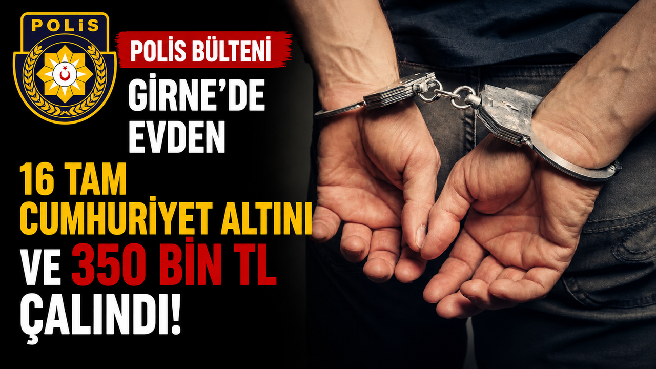 Polis bülteni… Girne’de evden 16 tam Cumhuriyet altını ve 350 bin TL çalındı