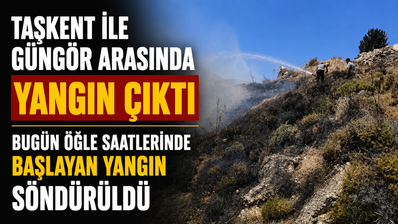 Taşkent’le Güngör arasındaki yangın söndürüldü