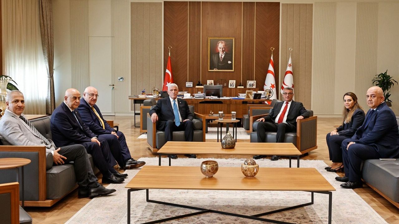 Cumhurbaşkanı Erhürman, İYİ Parti Genel Başkanı Dervişoğlu ve beraberindeki heyeti kabul etti