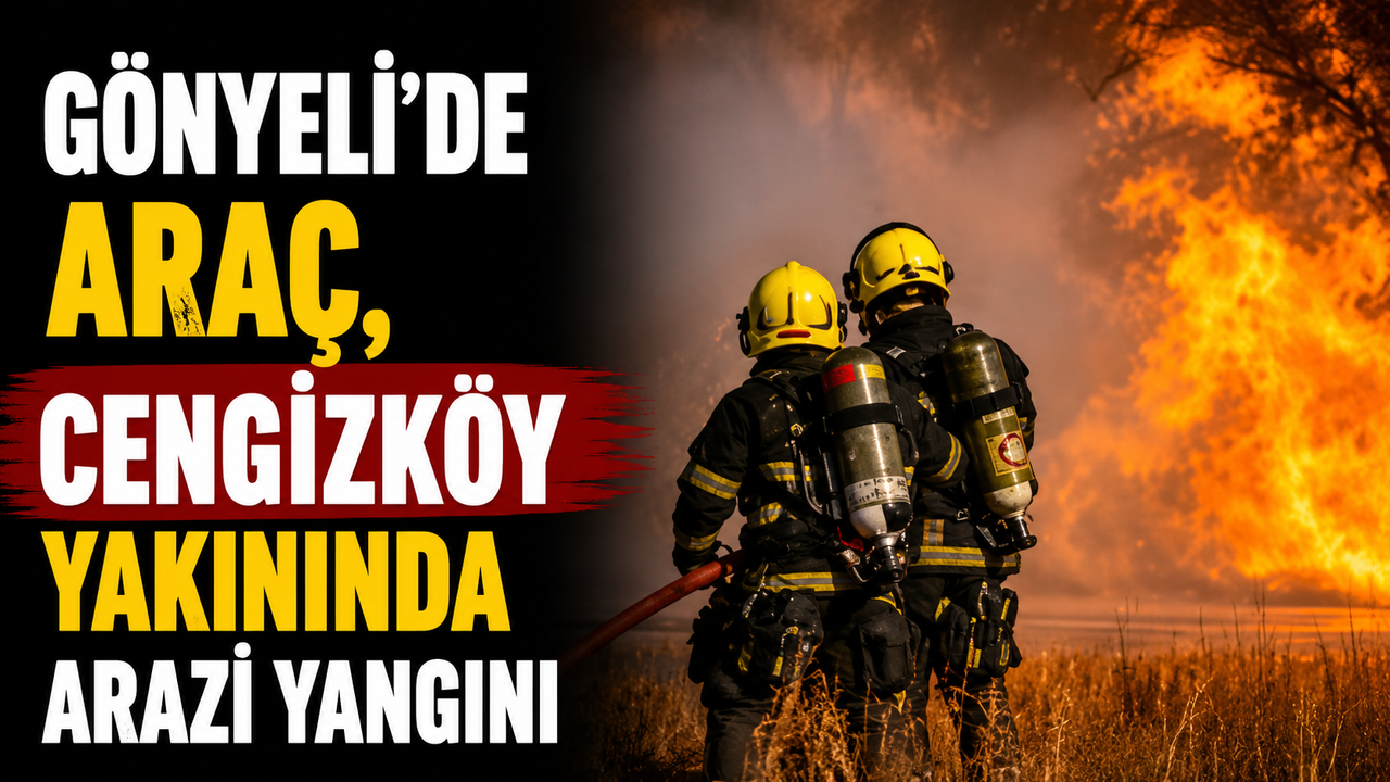 Gönyeli’de araç, Cengizköy yakınında arazi yangını