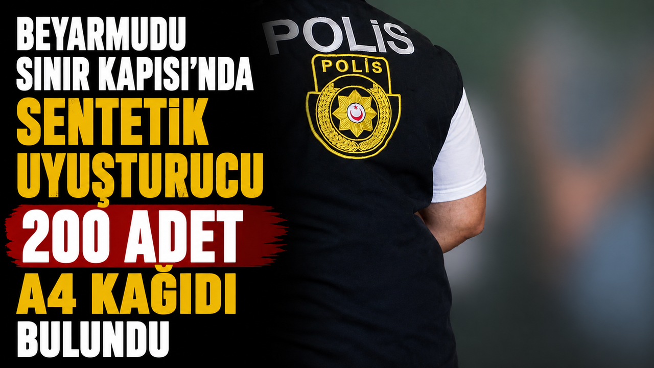Beyarmudu sınır kapısında sentetik uyuşturucu madde içerdiğine inanılan 200 adet A4 kağıdı bulundu