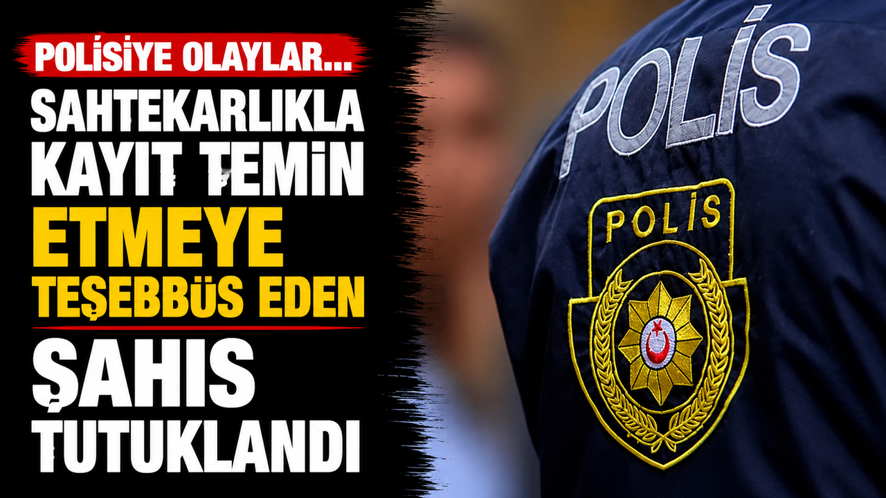 Polisiye olaylar... Sahtekarlıkla kayıt temin etmeye teşebbüs eden şahıs tutuklandı