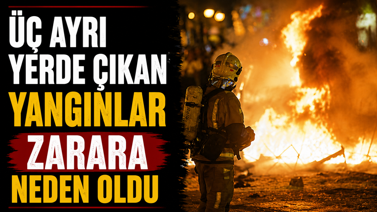 Üç ayrı yerde çıkan yangınlar zarara neden oldu