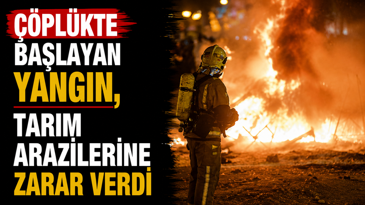Çöplükte başlayan yangın, tarım arazilerine zarar verdi