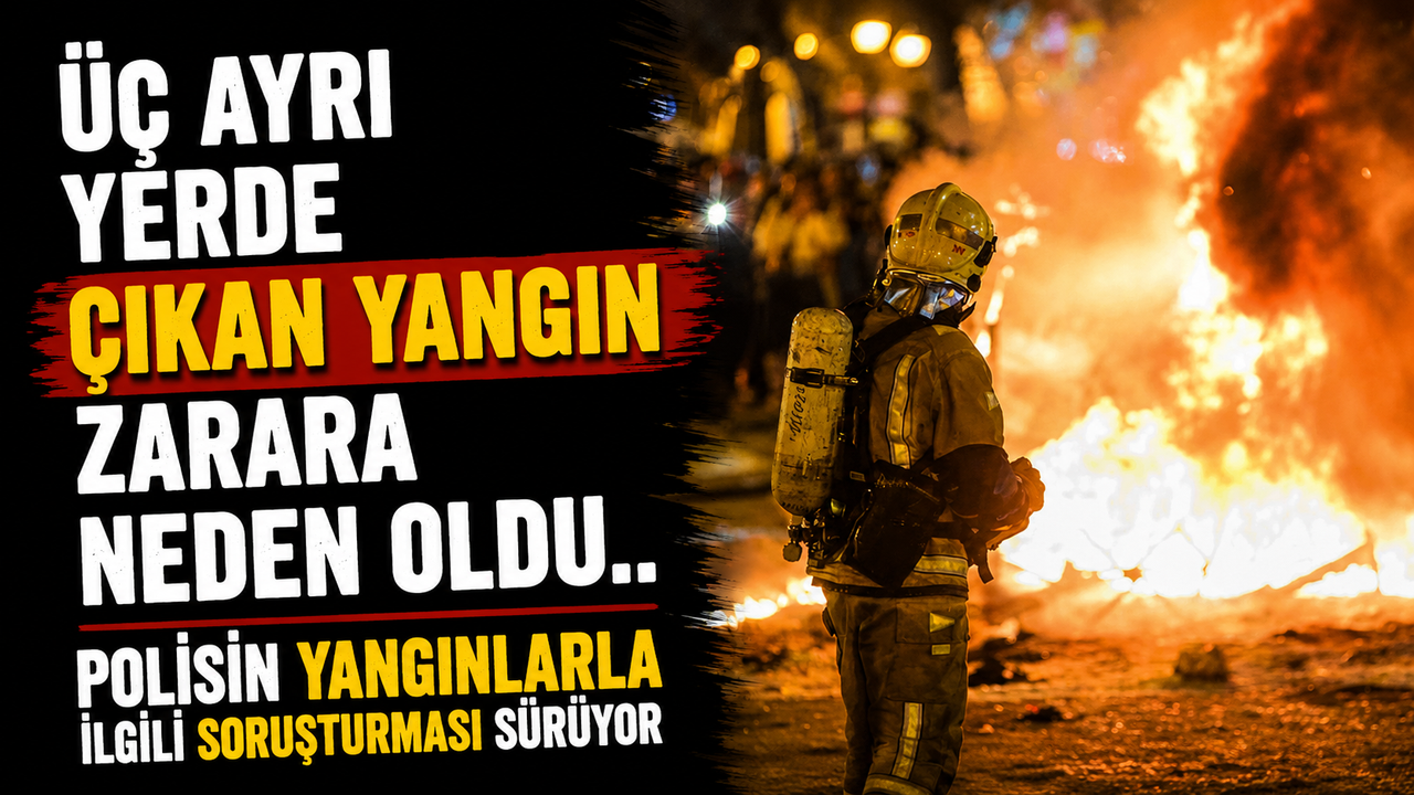 Üç ayrı yerde çıkan yangın zarara neden oldu