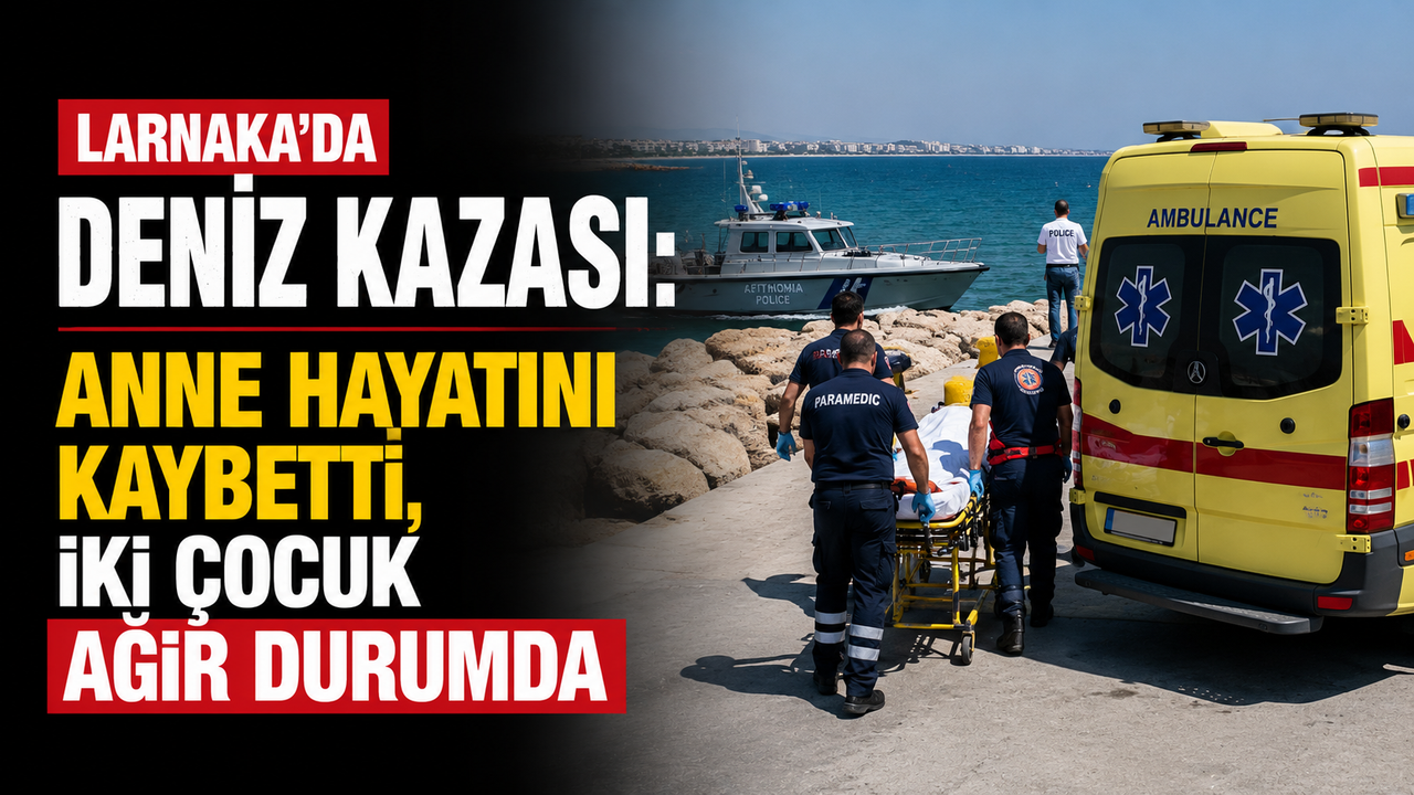 Larnaka’da deniz kazası: Anne hayatını kaybetti, iki çocuk ağır durumda