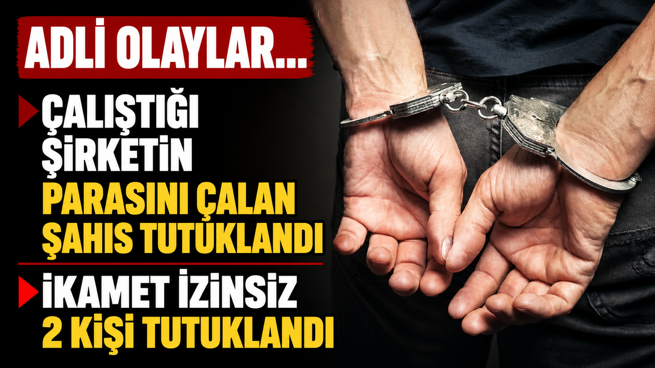 Adli olaylar... Çalıştığı şirketin parasını çalan şahıs tutuklandı