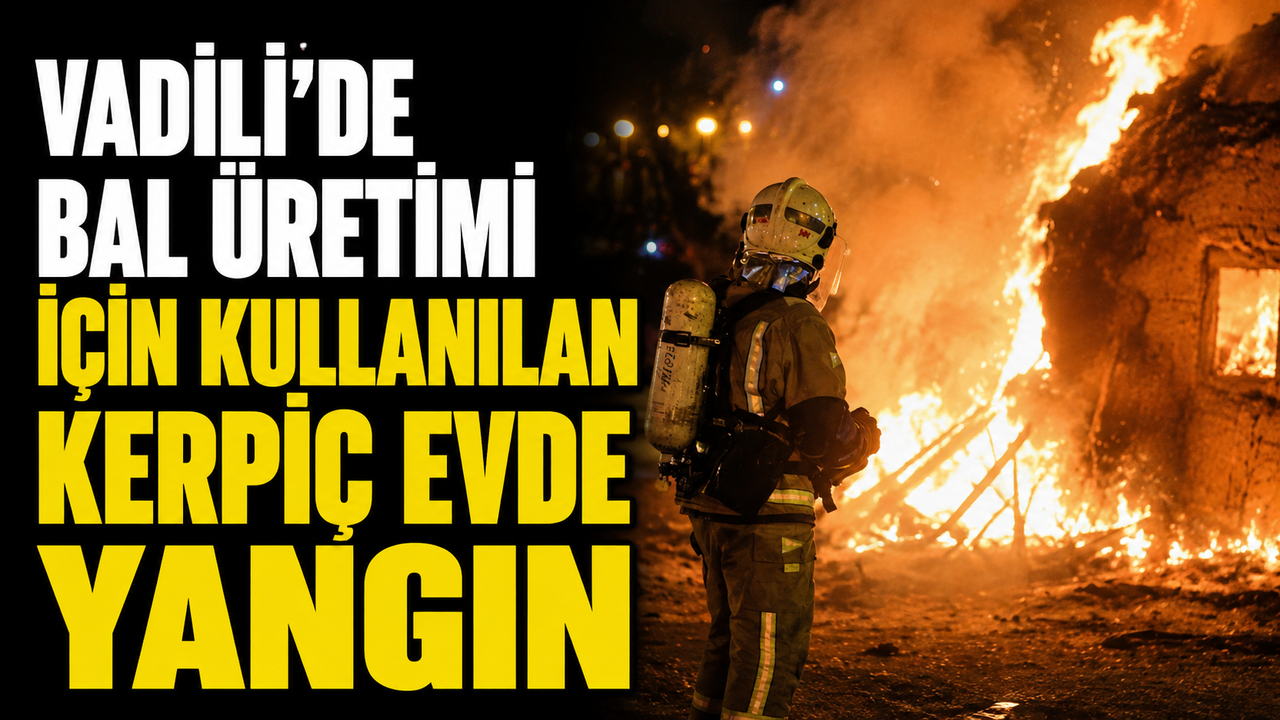 Vadili'de bal üretimi için kullanılan kerpiç evde yangın