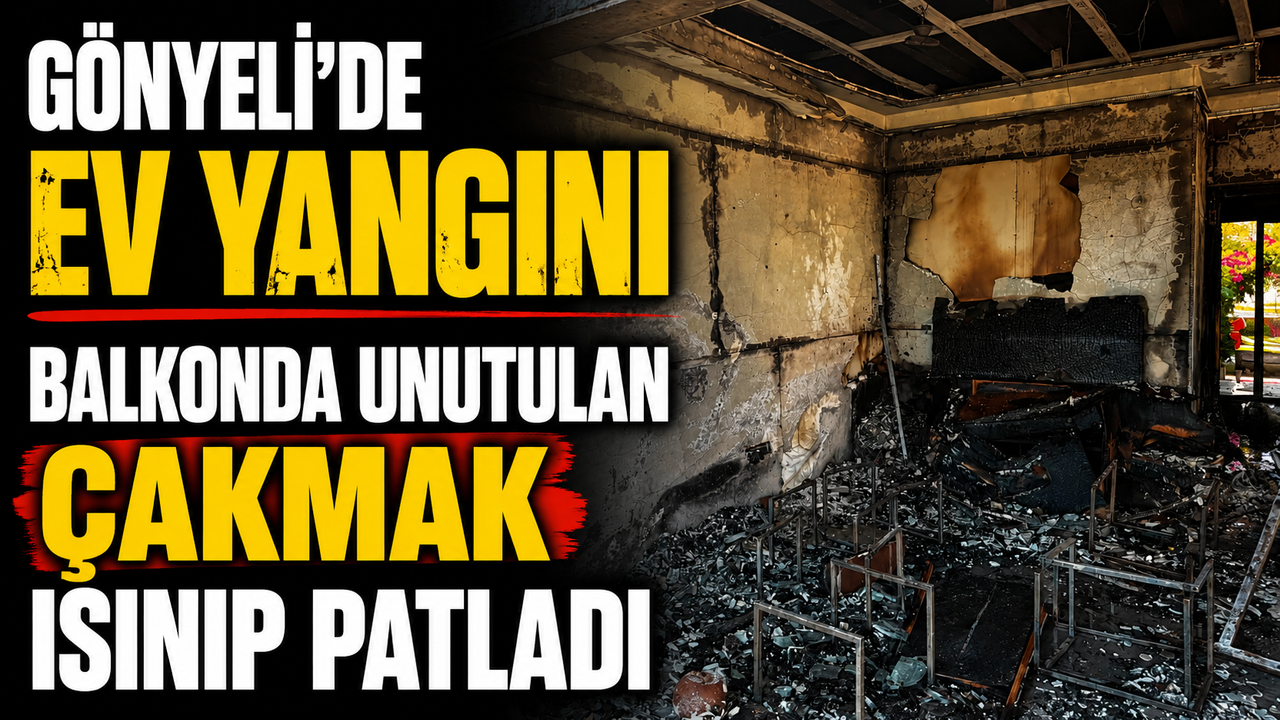 Gönyeli'de ev yangını.. Balkonda unutulan çakmak ısınıp patladı