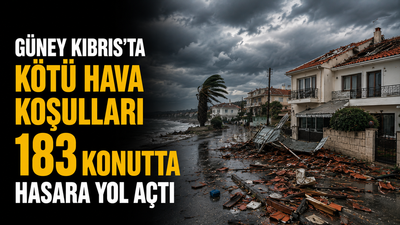 Güney Kıbrıs’ta kötü hava koşulları 183 konutta hasara yol açtı
