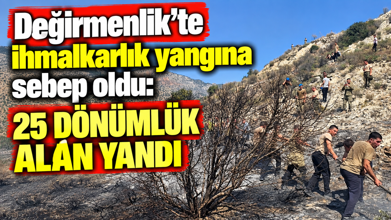 Değirmenlik’te ihmalkarlık yangına sebep oldu: 25 dönümlük alan yandı