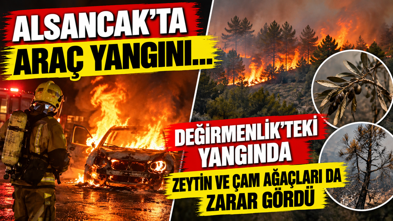 Alsancak’ta araç yangını...