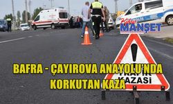 Bafra - Çayırova Anayolu’nda korkutan kaza