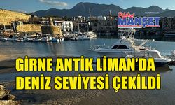Girne Antik Liman’da deniz seviyesi çekildi