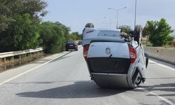 Yonca Kavşağı’nda otomobil takla attı