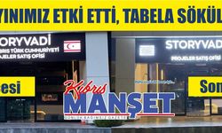 Yayınımız etki etti, tabela söküldü