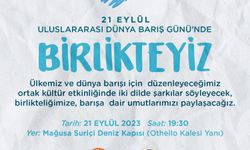 21 Eylül Uluslararası Dünya Barış Günü nedeniyle yarın Birlikteyiz etkinliği düzenleniyor