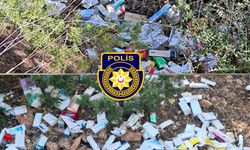 Ergenekon-Tirmen ana yolunun kenarında 4 poşet ilaç bulundu