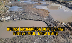 Burası Gazimağusa Büyük Sanayi Bölgesi yolu, tarla değil!