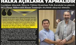 Tosunoğlu ve Tüfekçi halka açıklama yapmalıdır