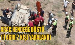 Araç hendeğe düştü 1'i ağır 2 kişi yaralandı