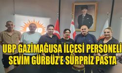 UBP Gazimağusa ilçesi personeli Sevim Gürbüz'e sürpriz pasta