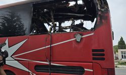 Girne – Lefkoşa ana yolunda seyreden otobüste yangın...