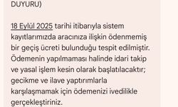 "Ödenmemiş geçiş ücreti' bulunduğuna ilişkin mesajlar dolandırıcılık amacıyla gönderiliyor"