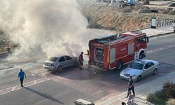 Lefkoşa’da araç yangını