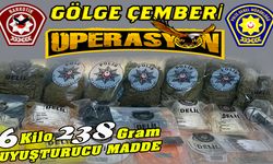 Narkotik “Gölge Çemberi Operasyonu” gerçekleştirdi..6 kilo 238 gram uyuşturucu bulundu