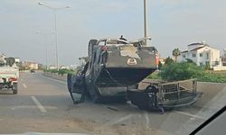 Pikap araç takla attı