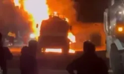 Katran yüklü tankerde yangın çıktı