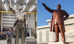 Donald Trump'ın heykeli, Kuzey Kore liderininkine benzetildi