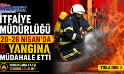 İtfaiye Müdürlüğü 20-26 Nisan'da 5 yangına müdahale etti