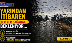 Yarından itibaren yer yer sağanak bekleniyor...Hava sıcaklığı 30 dereceye kadar yükselecek