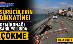 Gemikonağı sahil yolunda çökme