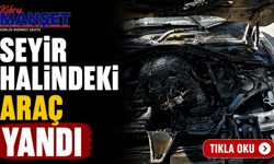 Seyir halindeki araç yandı