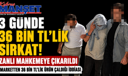 3 Günde 36 Bin TL’lik Sirkat! Zanlı Mahkemeye Çıkarıldı