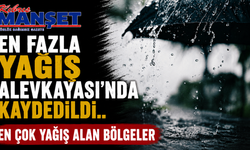 En fazla yağış Alevkayası’nda kaydedildi