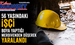 56 yaşındaki işçi boya yaptığı merdivenden düşerek yaralandı