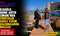 Ataoğlu, Girne Antik Limanı’nda yürütülen iskele yapım çalışmalarını inceledi