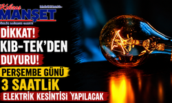 Perşembe günü 3 saatlik elektrik kesintisi yapılacak
